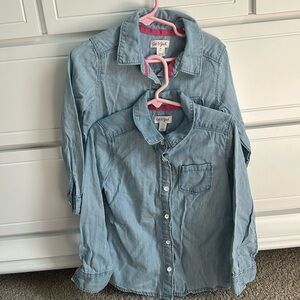 2x Cat Jack denim long sleeve shirts for girl 4T